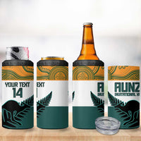 AUNZ Rugby Custom 4 in 1 Can Cooler Tumbler Australia Kangaroo New Zealand Silver Fern - Polynesian Pride