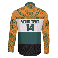 AUNZ Rugby Custom Family Matching Off The Shoulder Long Sleeve Dress and Hawaiian Shirt Australia Kangaroo New Zealand Silver Fern - Polynesian Pride