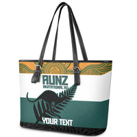 AUNZ Rugby Custom Leather Tote Bag Australia Kangaroo New Zealand Silver Fern - Polynesian Pride