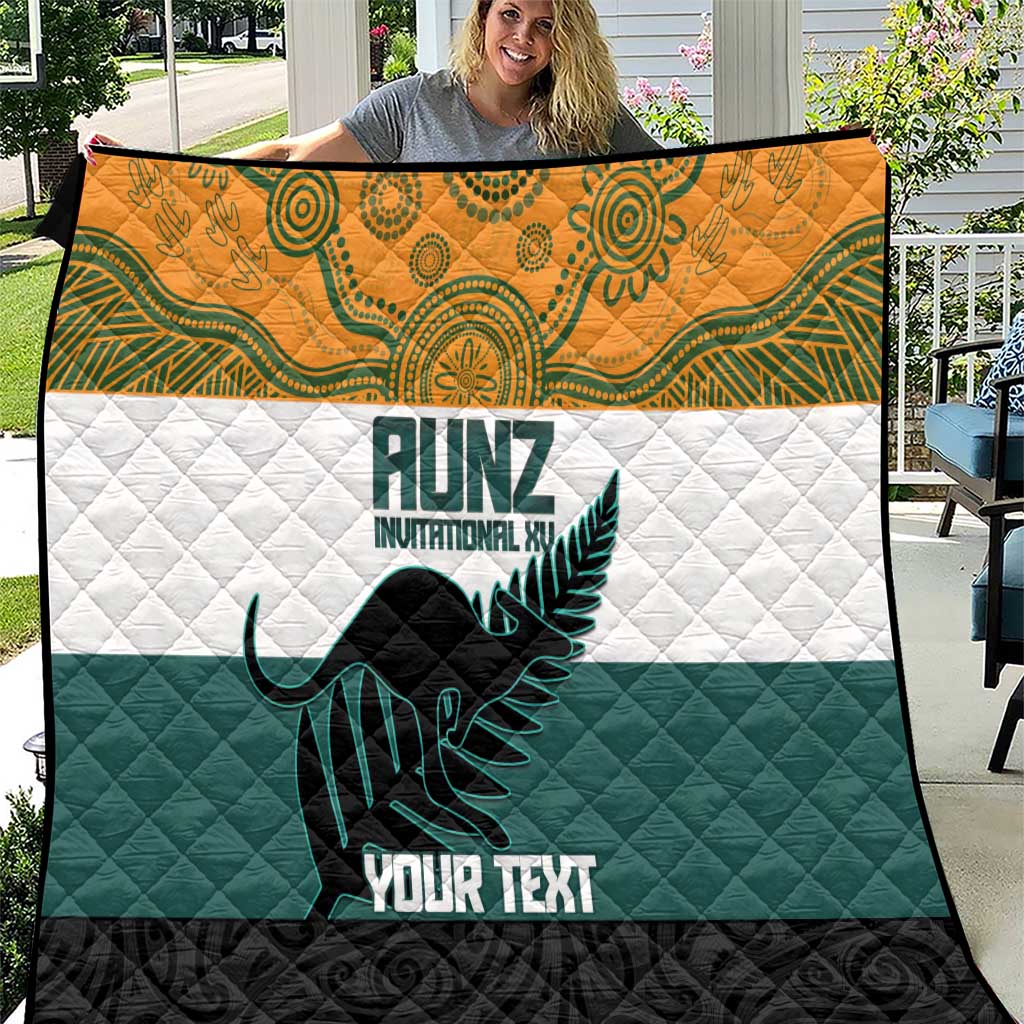 AUNZ Rugby Custom Quilt Australia Kangaroo New Zealand Silver Fern - Polynesian Pride