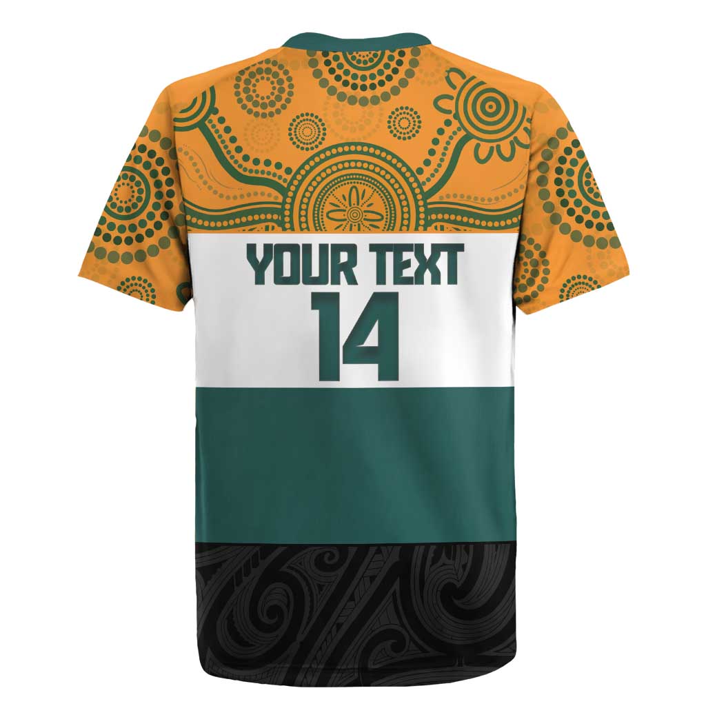 AUNZ Rugby Custom Rugby Jersey Australia Kangaroo New Zealand Silver Fern - Polynesian Pride