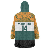 AUNZ Rugby Custom Wearable Blanket Hoodie Australia Kangaroo New Zealand Silver Fern - Polynesian Pride