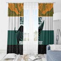 AUNZ Rugby Custom Window Curtain Australia Kangaroo New Zealand Silver Fern - Polynesian Pride