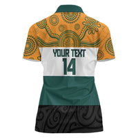 AUNZ Rugby Custom Women Polo Shirt Australia Kangaroo New Zealand Silver Fern - Polynesian Pride