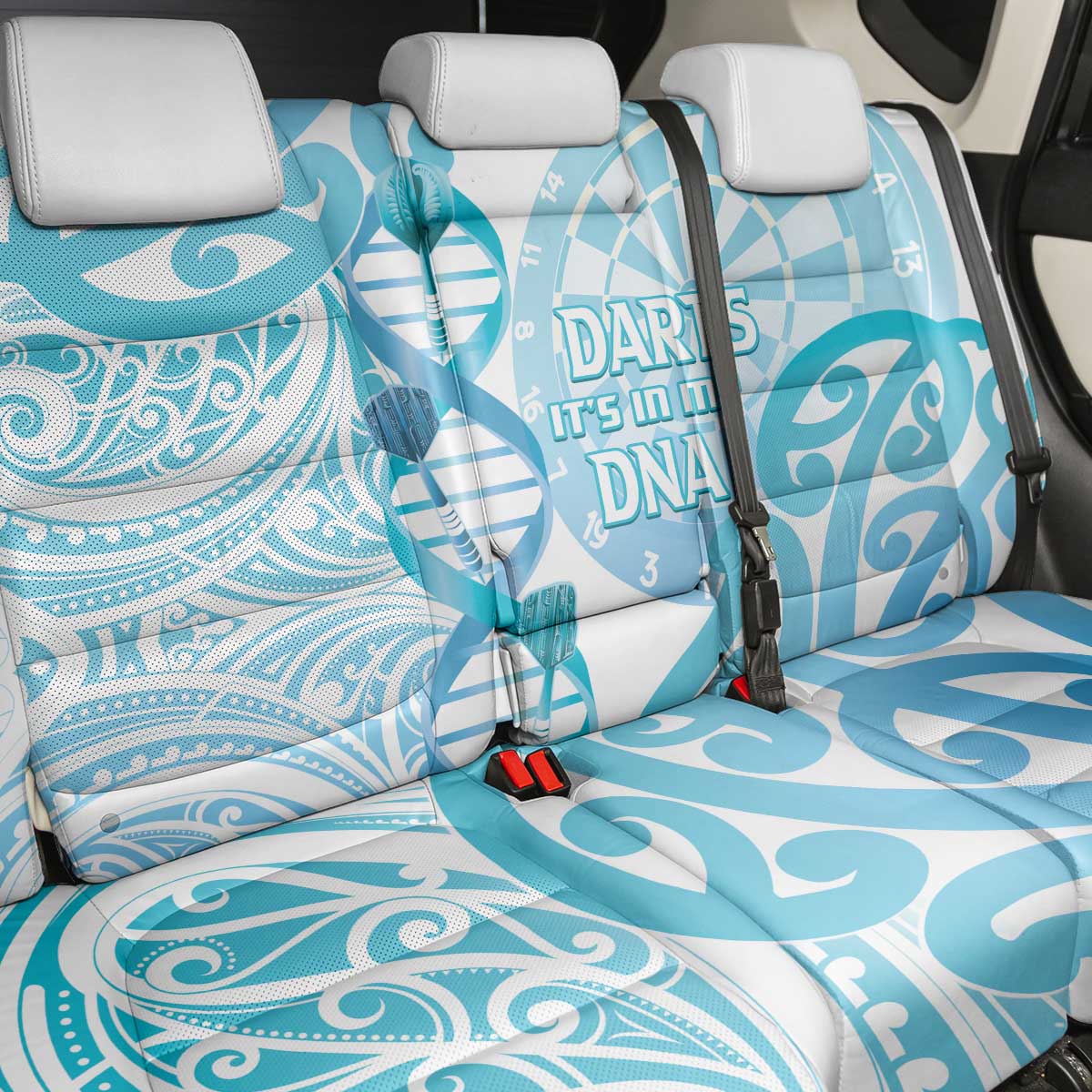 New Zealand Darts Back Car Seat Cover Aotearoa Maori Its In My DNA White - Polynesian Pride