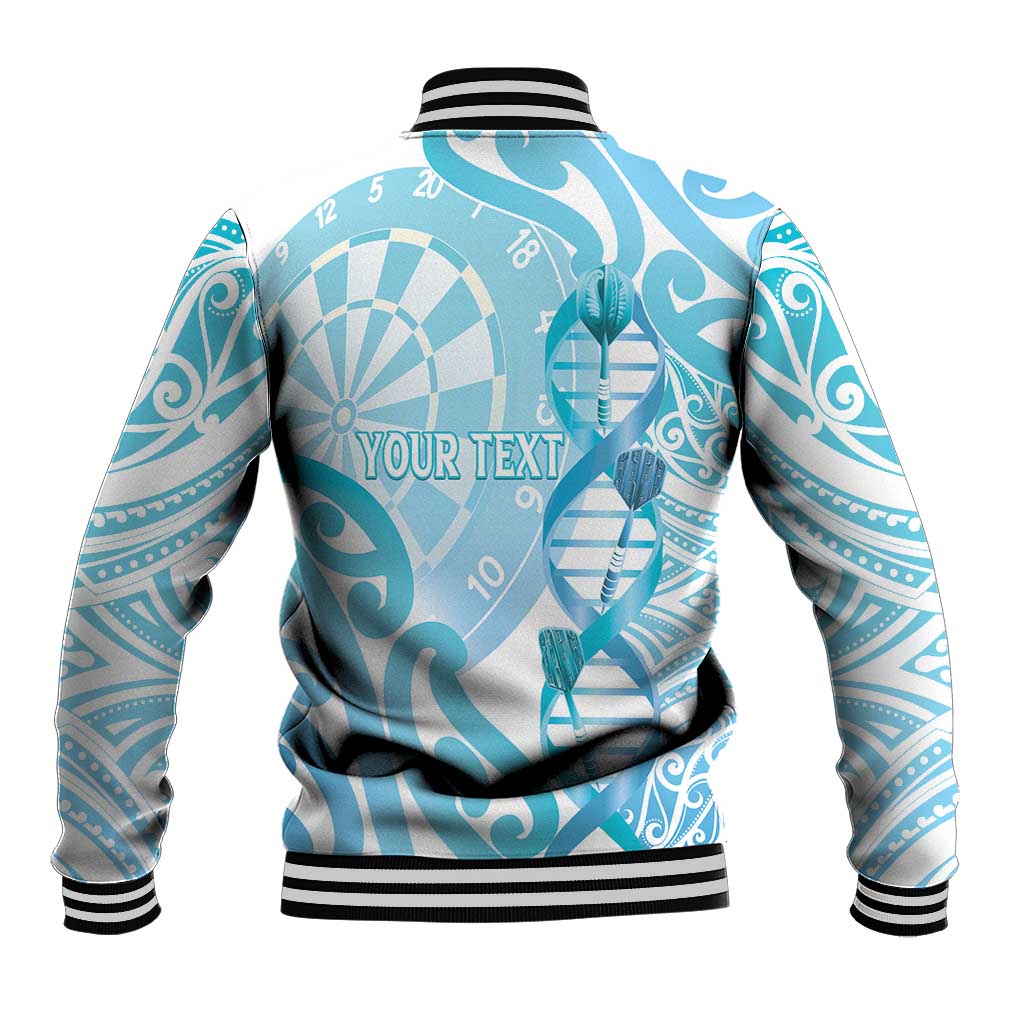 Personalised New Zealand Darts Baseball Jacket Aotearoa Maori Its In My DNA White LT14 - Polynesian Pride