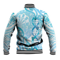 Personalised New Zealand Darts Baseball Jacket Aotearoa Maori Its In My DNA White LT14 - Polynesian Pride