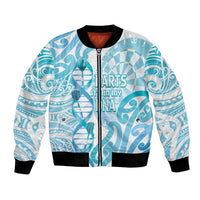 Personalised New Zealand Darts Bomber Jacket Aotearoa Maori Its In My DNA White - Polynesian Pride
