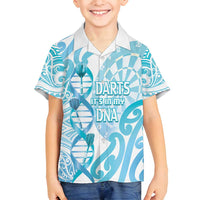 Personalised New Zealand Darts Family Matching Long Sleeve Bodycon Dress and Hawaiian Shirt Aotearoa Maori Its In My DNA White - Polynesian Pride