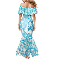 Personalised New Zealand Darts Family Matching Mermaid Dress and Hawaiian Shirt Aotearoa Maori Its In My DNA White - Polynesian Pride