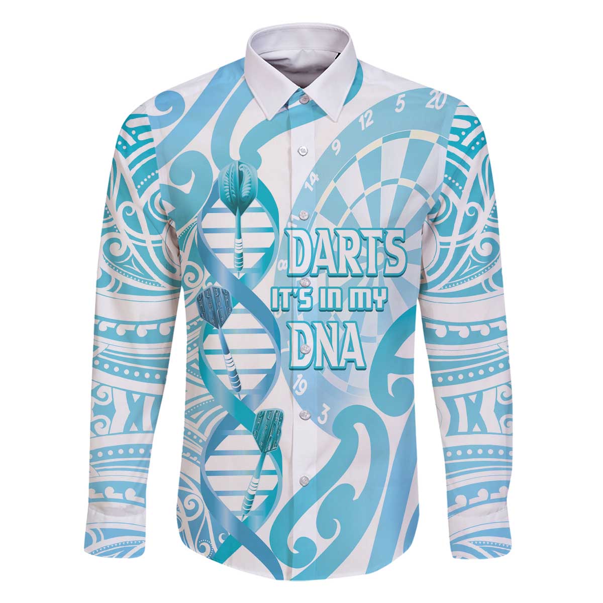 Personalised New Zealand Darts Family Matching Off The Shoulder Long Sleeve Dress and Hawaiian Shirt Aotearoa Maori Its In My DNA White - Polynesian Pride