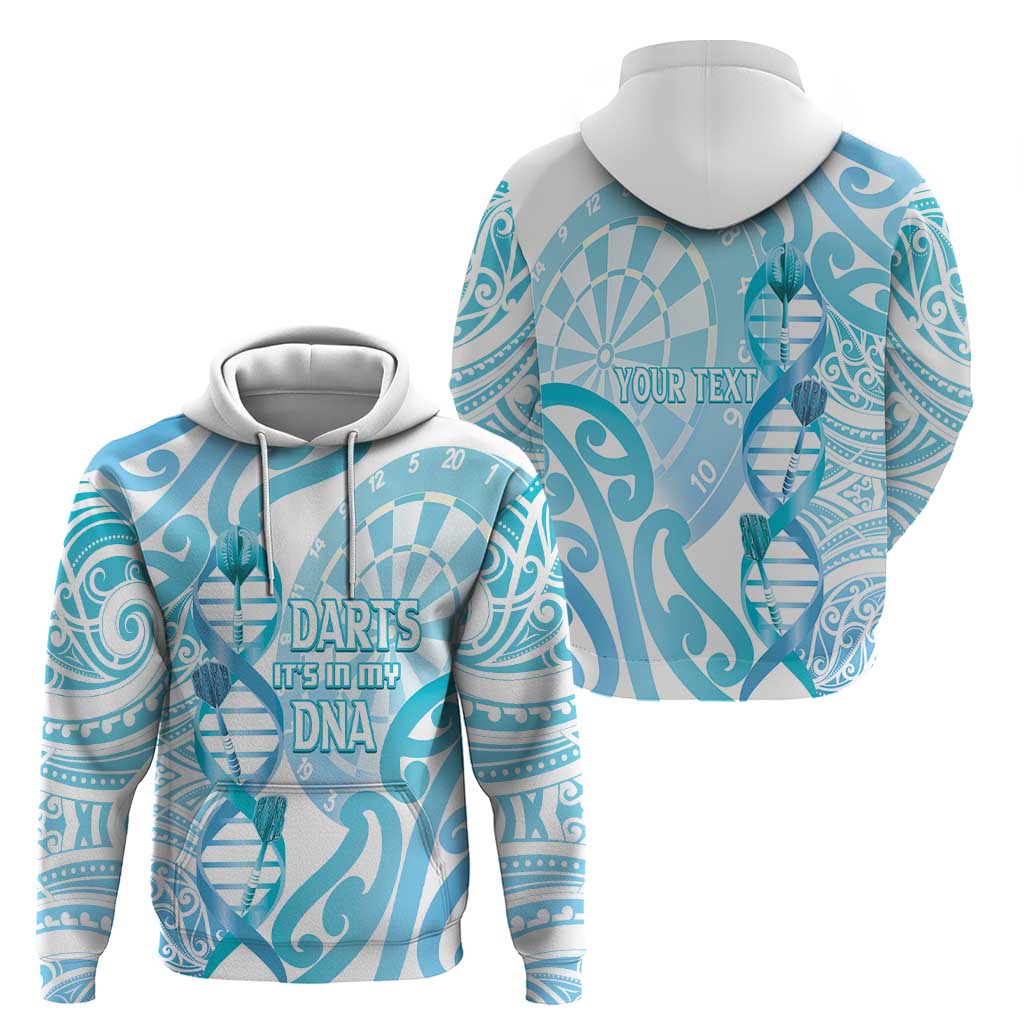 Personalised New Zealand Darts Hoodie Aotearoa Maori Its In My DNA White - Polynesian Pride