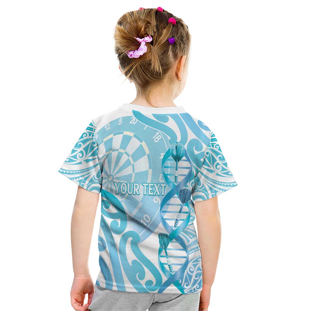 Personalised New Zealand Darts Kid T Shirt Aotearoa Maori Its In My DNA White - Polynesian Pride