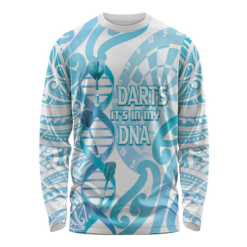 Personalised New Zealand Darts Long Sleeve Shirt Aotearoa Maori Its In My DNA White LT14 Unisex White - Polynesian Pride