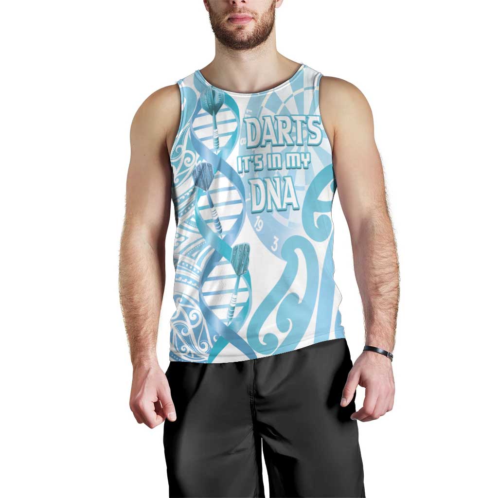 Personalised New Zealand Darts Men Tank Top Aotearoa Maori Its In My DNA White LT14 - Polynesian Pride