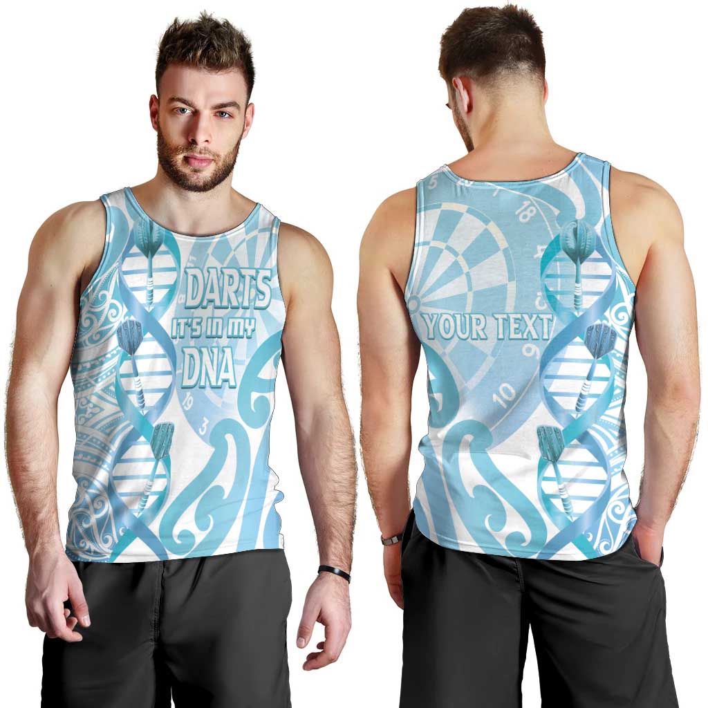 Personalised New Zealand Darts Men Tank Top Aotearoa Maori Its In My DNA White LT14 - Polynesian Pride
