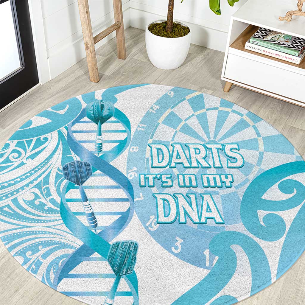 New Zealand Darts Round Carpet Aotearoa Maori Its In My DNA White - Polynesian Pride