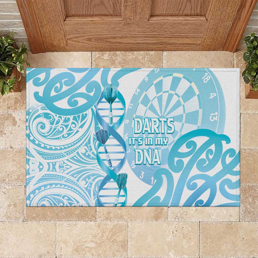 New Zealand Darts Rubber Doormat Aotearoa Maori Its In My DNA White LT14 White - Polynesian Pride