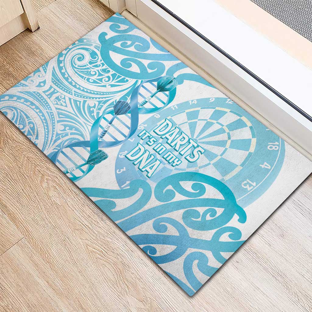 New Zealand Darts Rubber Doormat Aotearoa Maori Its In My DNA White LT14 - Polynesian Pride