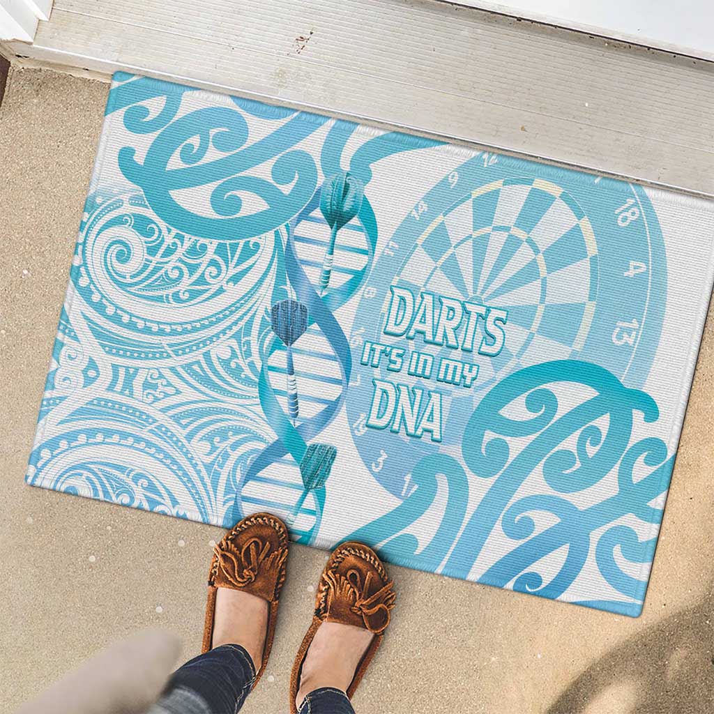 New Zealand Darts Rubber Doormat Aotearoa Maori Its In My DNA White LT14 - Polynesian Pride