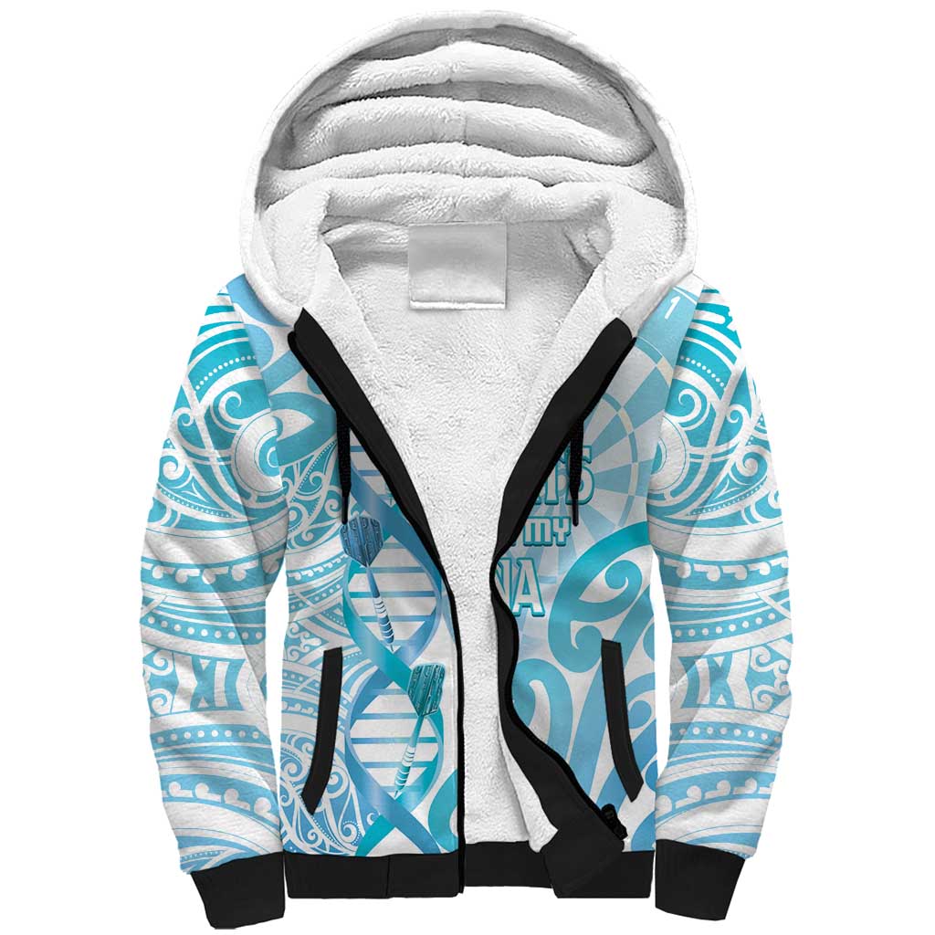 Personalised New Zealand Darts Sherpa Hoodie Aotearoa Maori Its In My DNA White LT14 Unisex White - Polynesian Pride