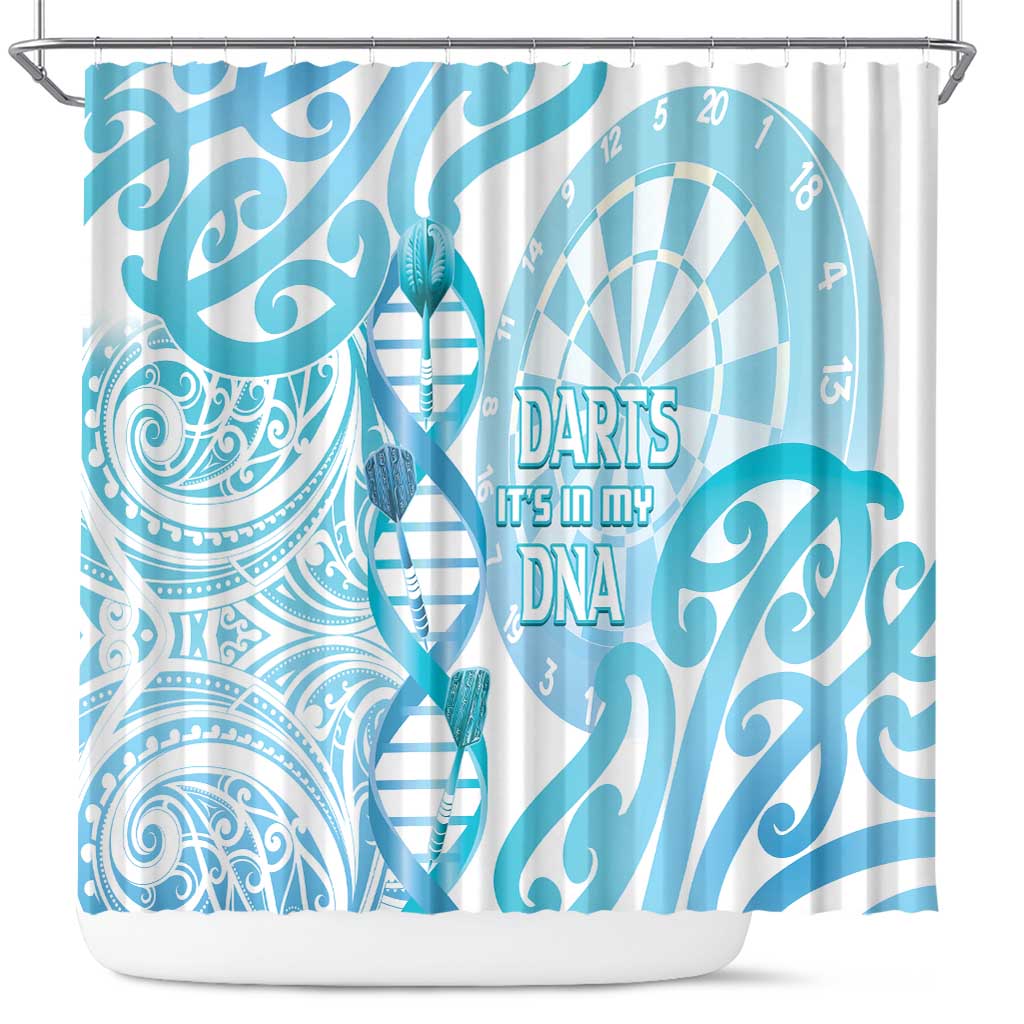 New Zealand Darts Shower Curtain Aotearoa Maori Its In My DNA White - Polynesian Pride