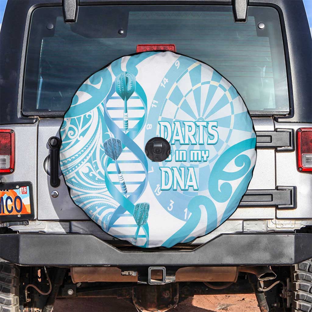 New Zealand Darts Spare Tire Cover Aotearoa Maori Its In My DNA White - Polynesian Pride