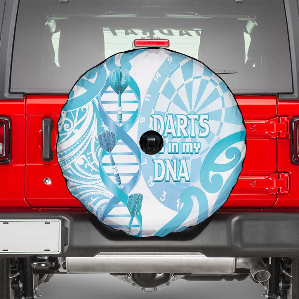 New Zealand Darts Spare Tire Cover Aotearoa Maori Its In My DNA White - Polynesian Pride