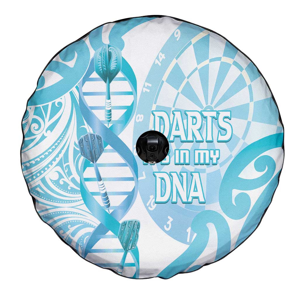 New Zealand Darts Spare Tire Cover Aotearoa Maori Its In My DNA White - Polynesian Pride