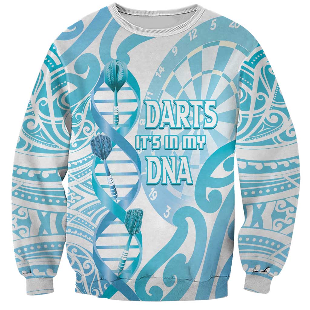 Personalised New Zealand Darts Sweatshirt Aotearoa Maori Its In My DNA White LT14 Unisex White - Polynesian Pride