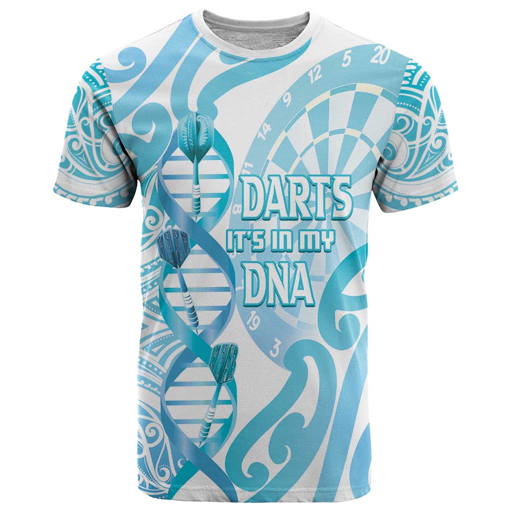 Personalised New Zealand Darts T Shirt Aotearoa Maori Its In My DNA White - Polynesian Pride