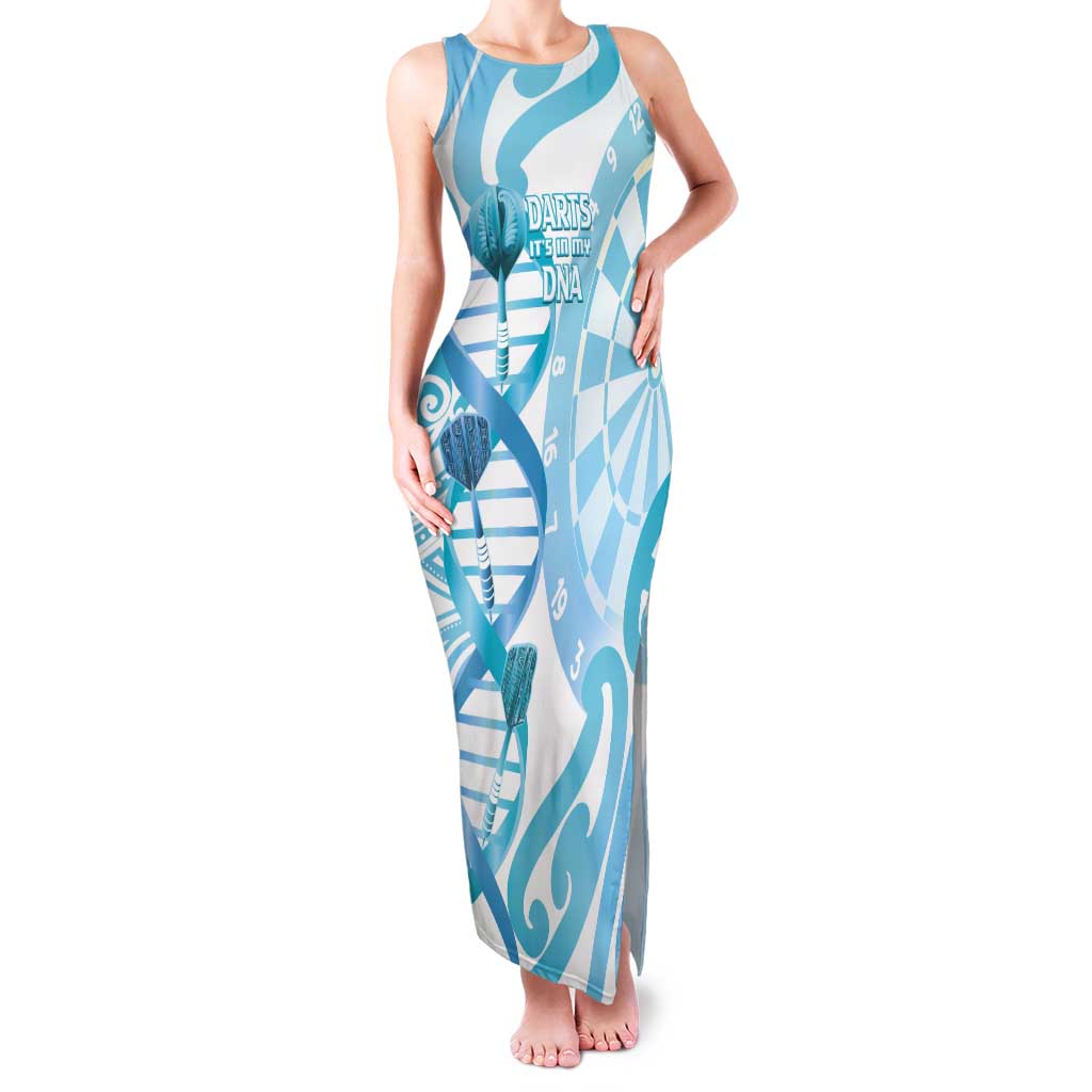 Personalised New Zealand Darts Tank Maxi Dress Aotearoa Maori Its In My DNA White - Polynesian Pride