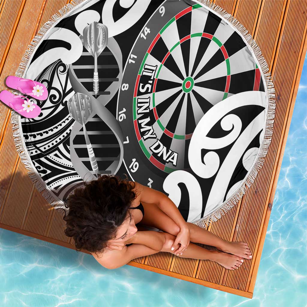 New Zealand Darts Beach Blanket Aotearoa Maori Its In My DNA Black LT14 - Polynesian Pride