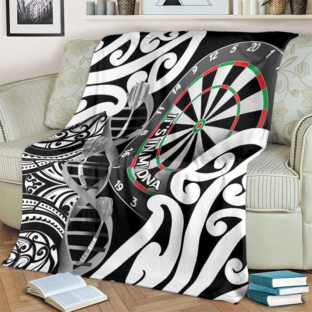 New Zealand Darts Blanket Aotearoa Maori Its In My DNA Black - Polynesian Pride