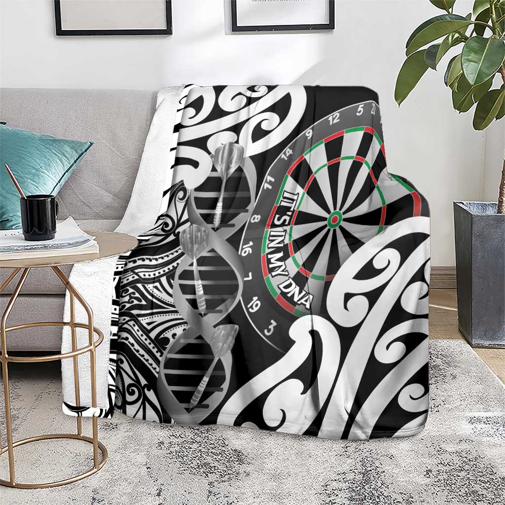New Zealand Darts Blanket Aotearoa Maori Its In My DNA Black - Polynesian Pride