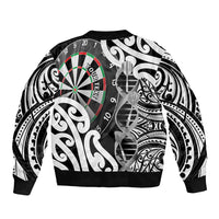 Personalised New Zealand Darts Bomber Jacket Aotearoa Maori Its In My DNA Black - Polynesian Pride