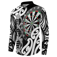 Personalised New Zealand Darts Button Sweatshirt Aotearoa Maori Its In My DNA Black LT14 - Polynesian Pride