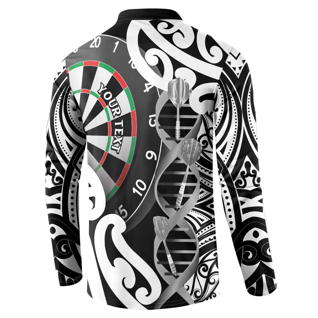 Personalised New Zealand Darts Button Sweatshirt Aotearoa Maori Its In My DNA Black LT14 - Polynesian Pride