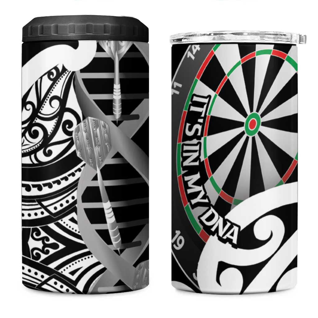 New Zealand Darts 4 in 1 Can Cooler Tumbler Aotearoa Maori Its In My DNA Black LT14 One Size: 16 oz Black - Polynesian Pride