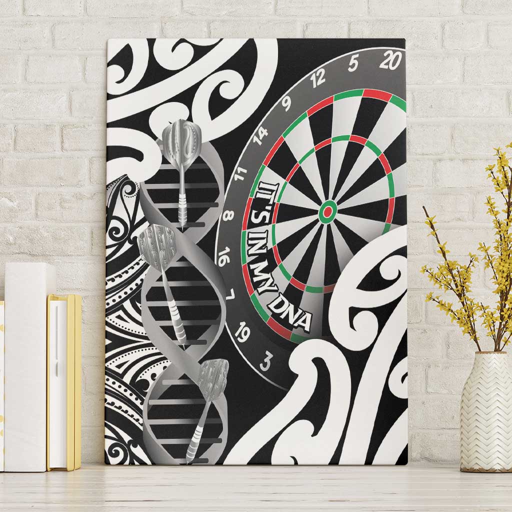 New Zealand Darts Canvas Wall Art Aotearoa Maori Its In My DNA Black LT14 Without Frame Black - Polynesian Pride