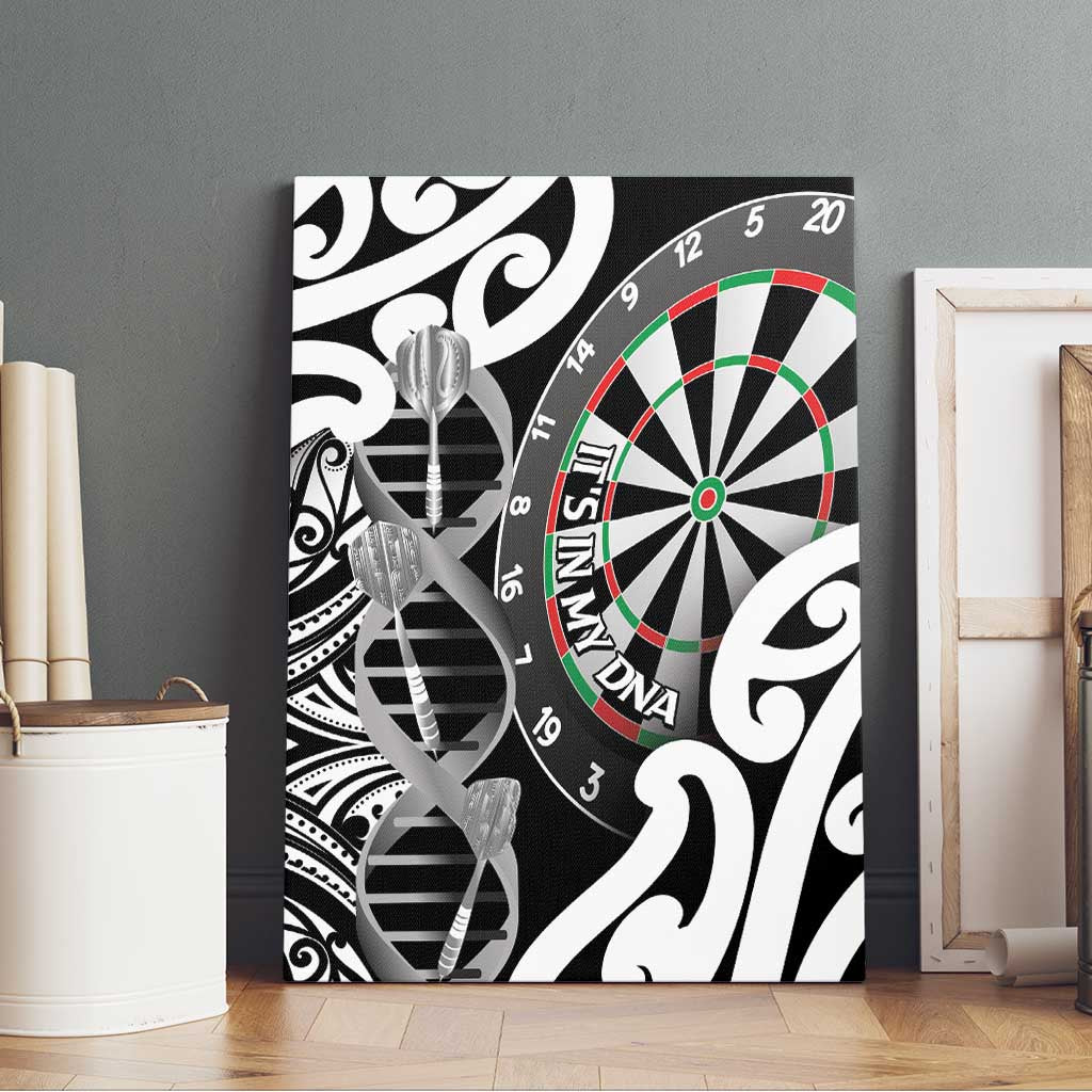 New Zealand Darts Canvas Wall Art Aotearoa Maori Its In My DNA Black LT14 - Polynesian Pride