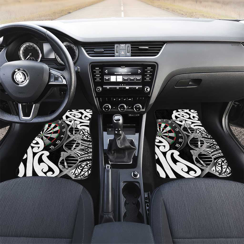 New Zealand Darts Car Mats Aotearoa Maori Its In My DNA Black LT14 Set 2pcs - Front Black - Polynesian Pride