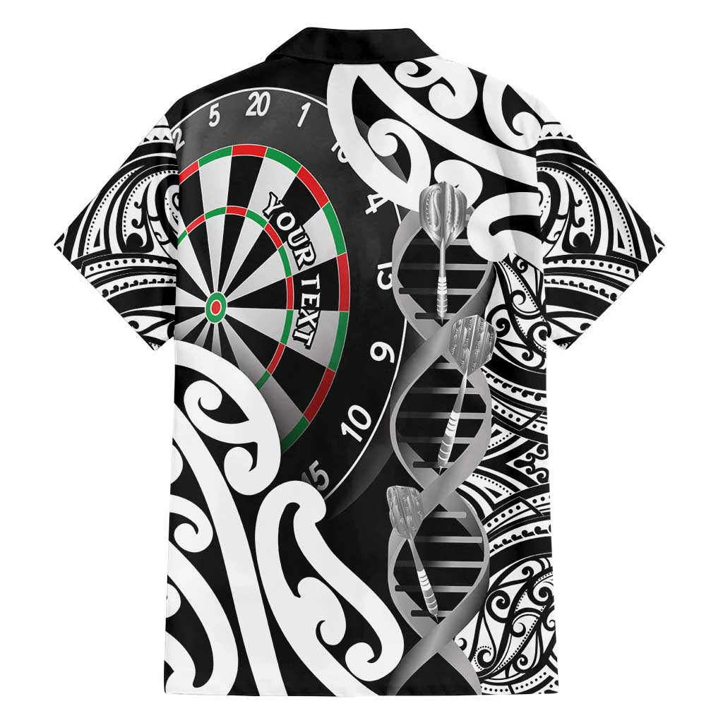 Personalised New Zealand Darts Family Matching Off Shoulder Maxi Dress and Hawaiian Shirt Aotearoa Maori Its In My DNA Black - Polynesian Pride