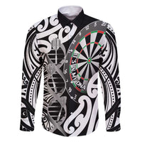 Personalised New Zealand Darts Family Matching Off Shoulder Short Dress and Hawaiian Shirt Aotearoa Maori Its In My DNA Black - Polynesian Pride