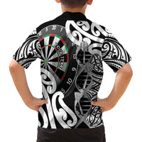 Personalised New Zealand Darts Family Matching Tank Maxi Dress and Hawaiian Shirt Aotearoa Maori Its In My DNA Black - Polynesian Pride