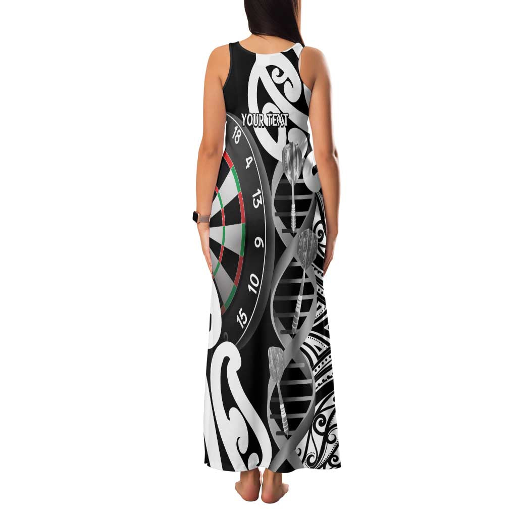 Personalised New Zealand Darts Family Matching Tank Maxi Dress and Hawaiian Shirt Aotearoa Maori Its In My DNA Black - Polynesian Pride