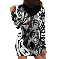 Personalised New Zealand Darts Hoodie Dress Aotearoa Maori Its In My DNA Black - Polynesian Pride