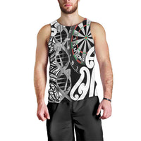Personalised New Zealand Darts Men Tank Top Aotearoa Maori Its In My DNA Black LT14 - Polynesian Pride