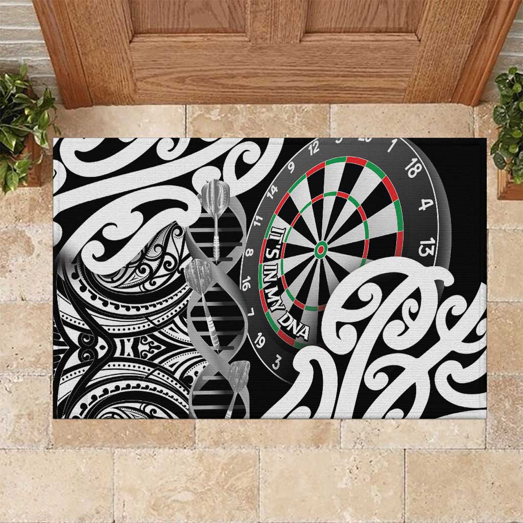 New Zealand Darts Rubber Doormat Aotearoa Maori Its In My DNA Black LT14 Black - Polynesian Pride
