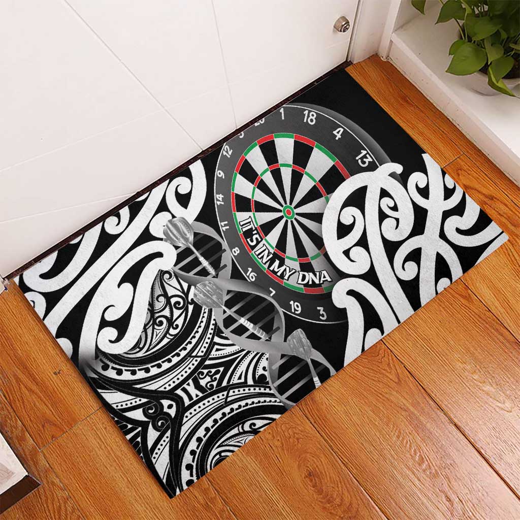 New Zealand Darts Rubber Doormat Aotearoa Maori Its In My DNA Black LT14 - Polynesian Pride